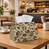 1pc Vintage Classic Damask Leaf Tissue Box-Brown Beige Floral Scroll,Durable Napkin Organizer for Car,Kitchen,Dining,Home Decor-Decorative Tabletop Pa