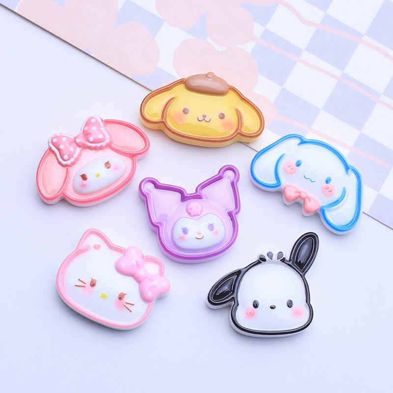 10 Pcs New Mini Kawaii Cartoon Animal Kitten, Rabbit Series Resin Scrapbookdiy Miniature Ornament Accessories A13