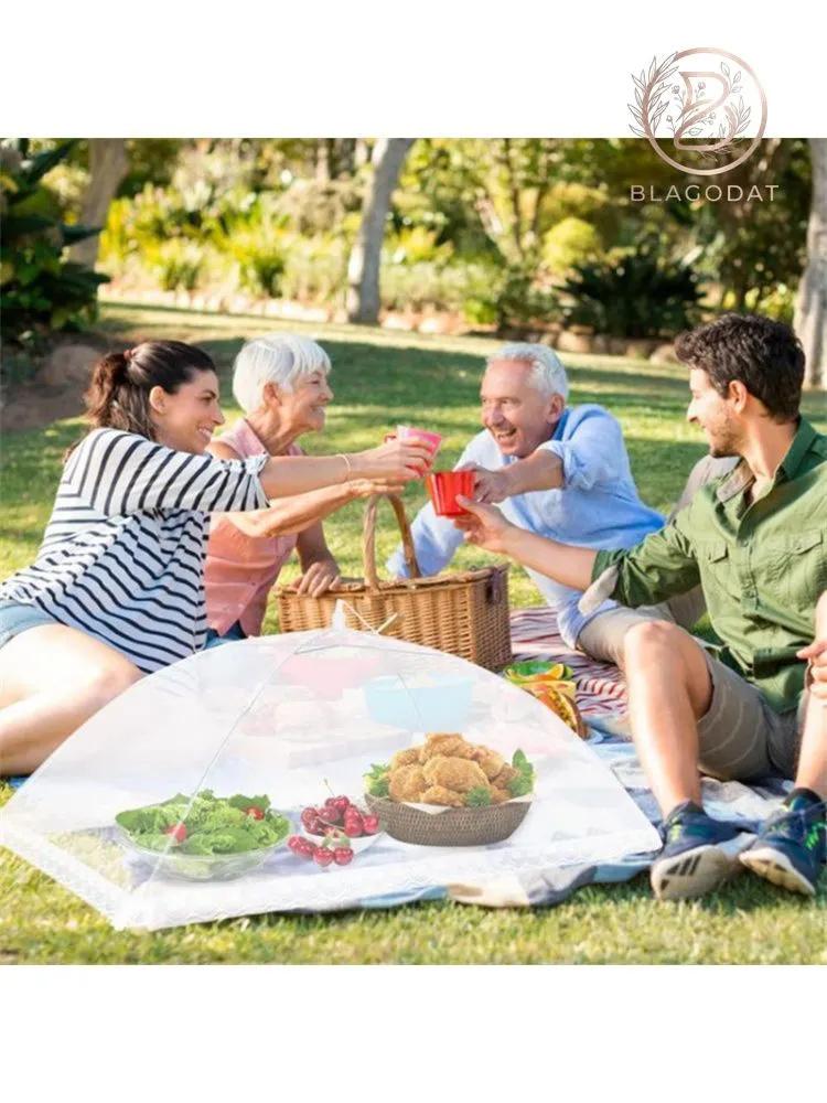 Food Cover Mesh Dome 40x60 Cm Foldable Kitchen Mesh Food Tent Mesh Screen Food Protector for Indoor Outdoor Use