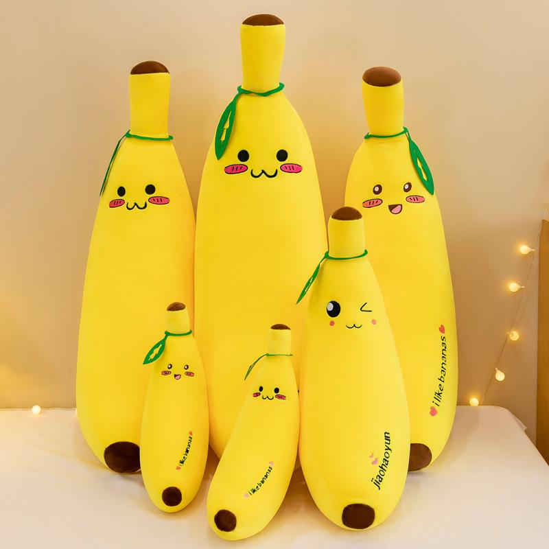 New cute banana plush toy large fruit strip throw pillow doll girls sleeping children doll