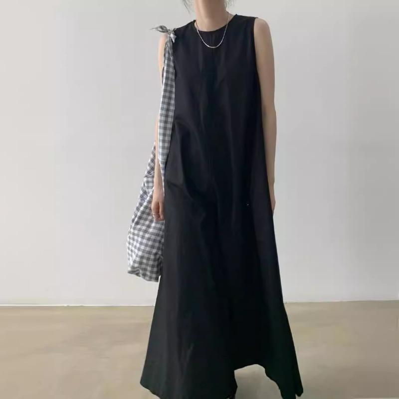 Summer Laid-back and Cold Style Women's Clothing Loose and Sleeveless Vest Dress with A Large Swing