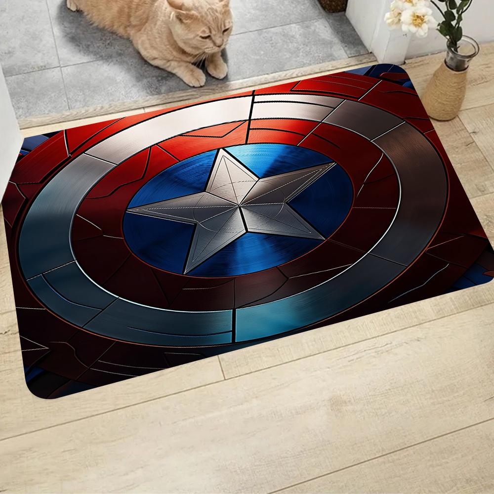1pc Marvel Shield Themed Doormat Decor Rug for Home Living Room Bedroom Bathroom Doorway Non Slip Absorbent Durable Entrance