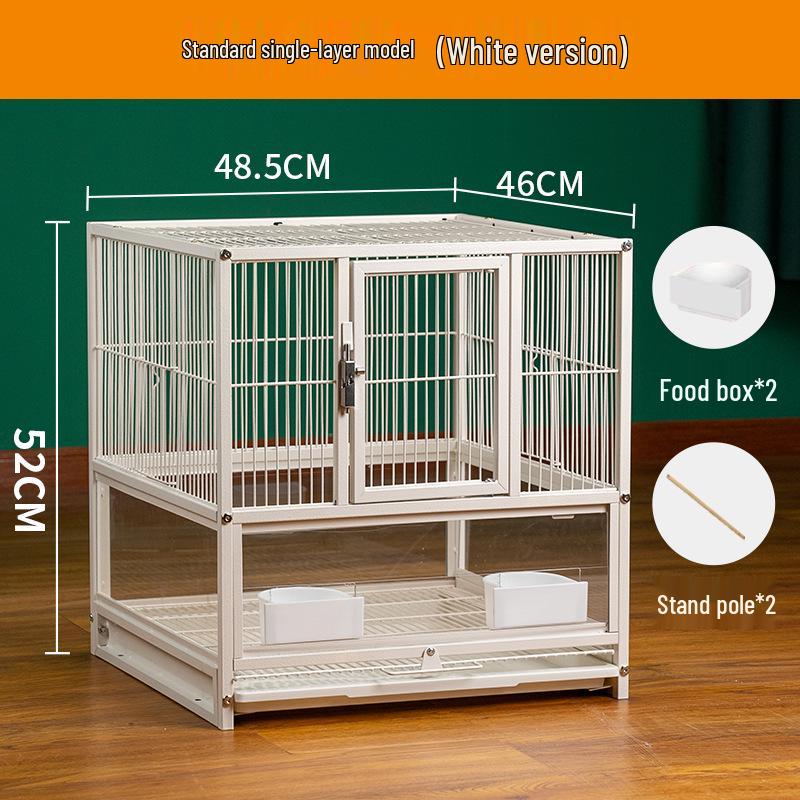 Luxury Multi-Layer Parrot Cage with Anti-Splash Design