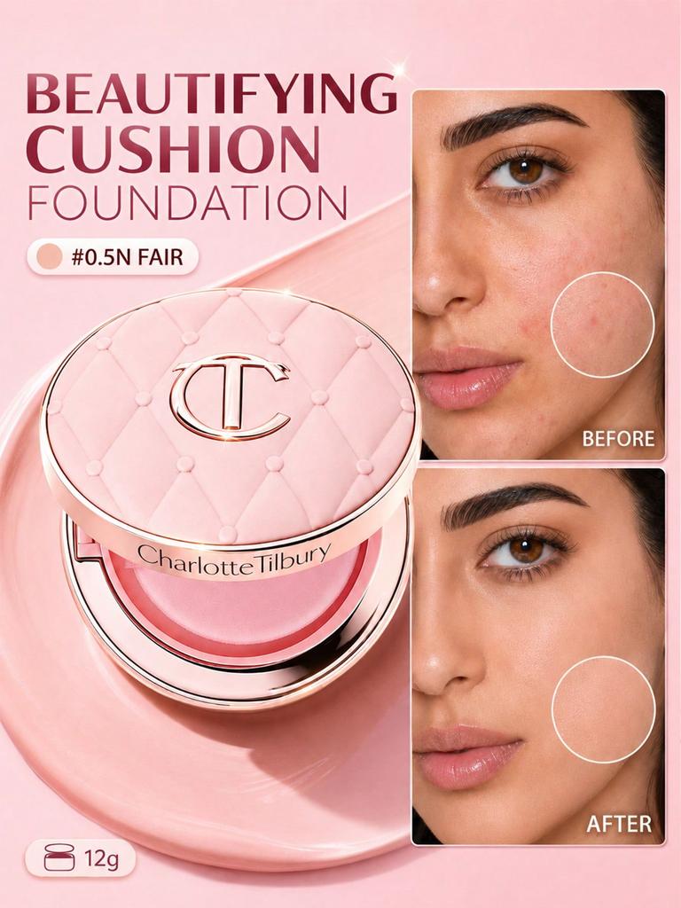 Charlotte Tilbury Pillow Talk Beautifying Cushion Foundation #0.5N Fair | Radiant Finish | 5g / 0.176 Oz.