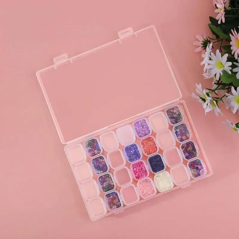 1pc 28 Grids Clear Plastic Storage Box Storage Container Case for Jewelry Diamond Embroidery Art Craft Accessory Organizer Case