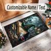 Witchcraft Theme Crystal Velvet Rug Personalized Custom Name Text Soft Floor Mat Home Decor
