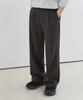 DRAW FIT Double-Pleat Elastic Waist Wide Slacks [Dark Brown]