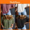 Spring Summer Stylish Twotone T Shirt With Pockets For Casual Women