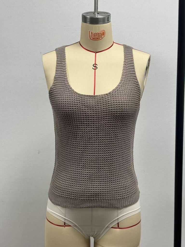 Women's Summer U-neck Vest: European & American Style, Fashionable & Versatile Knit Sweater