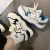 Haze Blue Thick Baseplate Shoes Women's Autumn New Ins Versatile Casual Student White Shoes