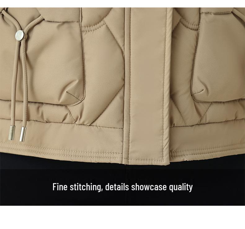 Women's Short Winter Cotton Jacket, 2026 New Korean Style, Stand Collar, Thickened Outerwear, Petite Fit
