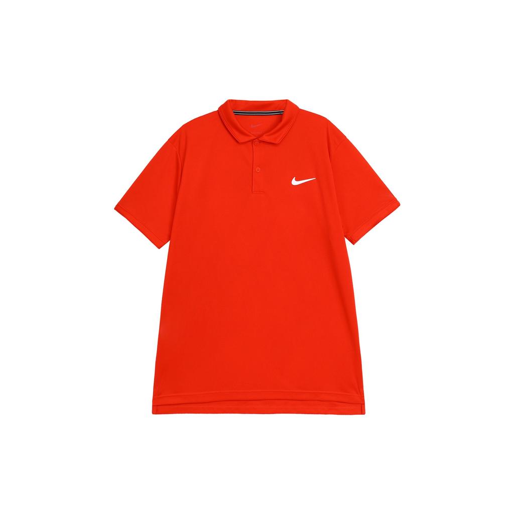 Nike Solid Color Logo Casual Short Sleeve Polo Shirt Men Tops Red CW6851-657
