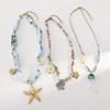 Jelly Fish Beach Ocean Series Necklace Starfish Blue Bead Necklace  Girls