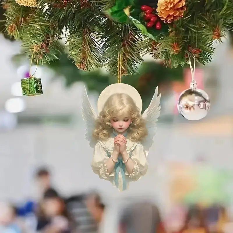 Flat Surface Acrylic Angel Auto Interior Ornament Pendant For Decoration Vehicle