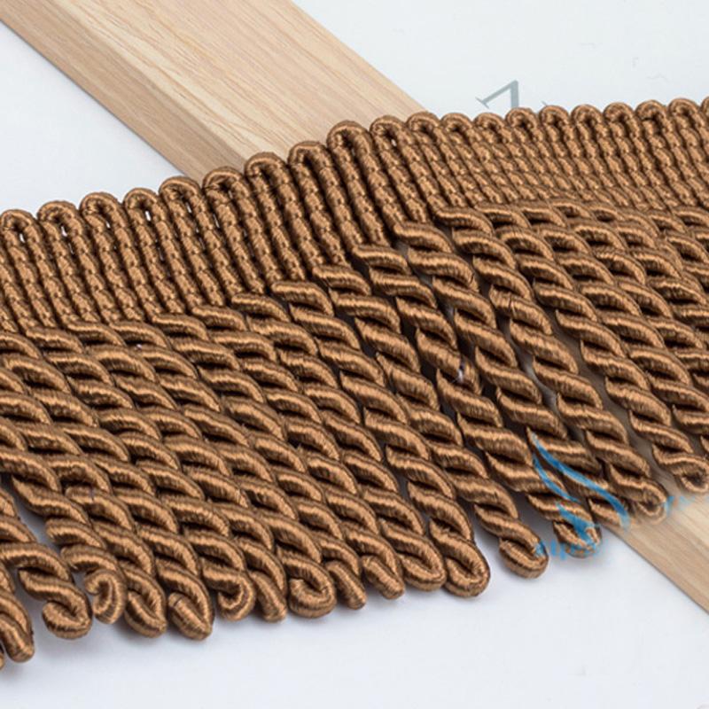 6Yards/Lot Silk Tassel Fringe Shiny Quality Lace Ribbon Trim 10CM Long Braid Tassel Rope Sewing Garment Shoes Bag Gold Fringes
