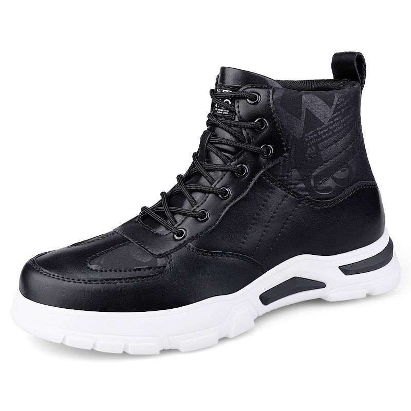 

Новые модные мужские ботинки, увеличивающие рост, невидимые каблуки, 7 см, увеличивающие рост, мужские кожаные ботильоны, мужские белые высокие ботинки 44 чёрный