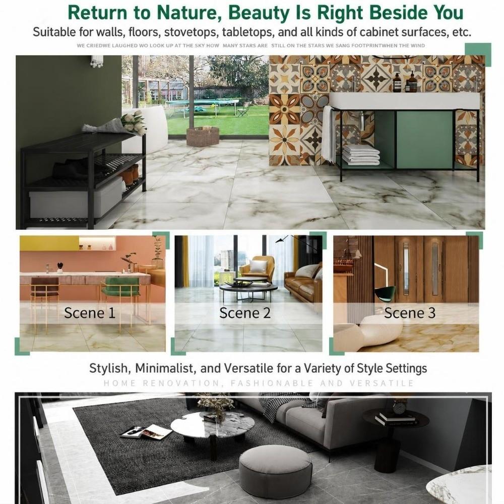 Self Adhesive Floor Wall Sticker PVC Vinyl Floor Tile Durable Floor Tile Bathroom Surface