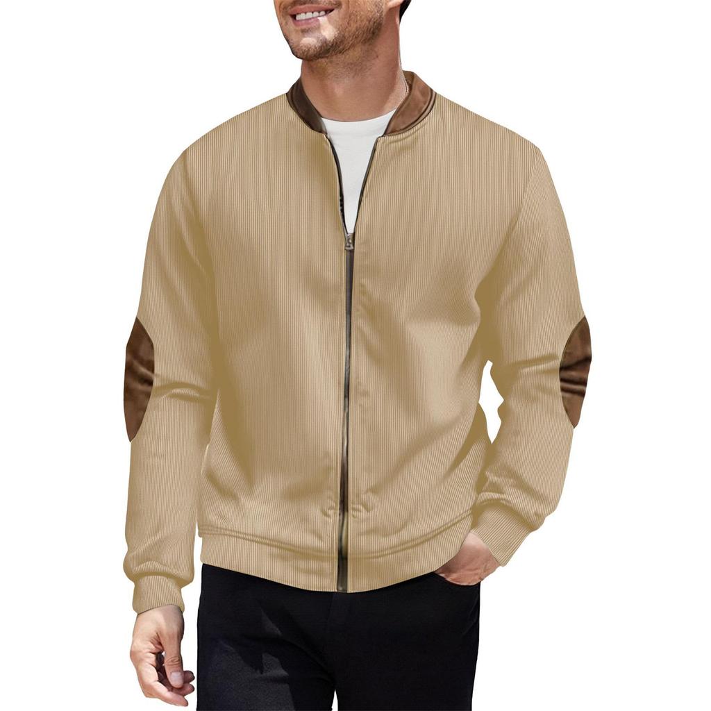Available: Men's 2025 Autumn/Winter Casual Color Block Zipper Cardigan Sweatshirt, European American Style Workwear.