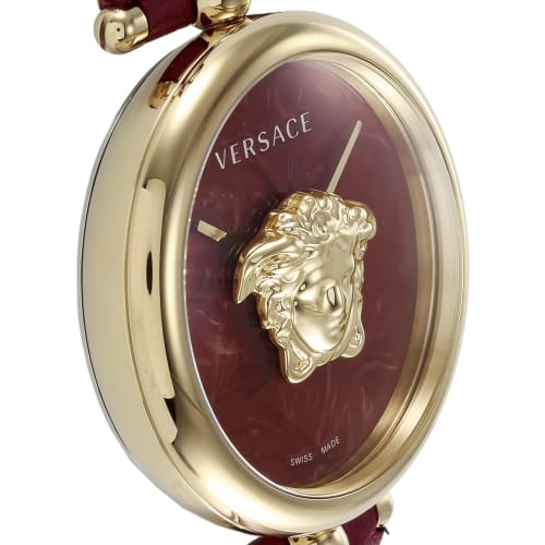 Versace Palazzo Empire Barocco Watch, Red Dial, Stainless Steel, Sapphire Crystal, Quartz Movement, 34mm, Swiss Made, VECO01520, Men's