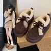 Suede Women Fur Snow Boots Winter Warm Loafers Shoes Designer Short Plush Cotton Boots Platform Fashion Comfort