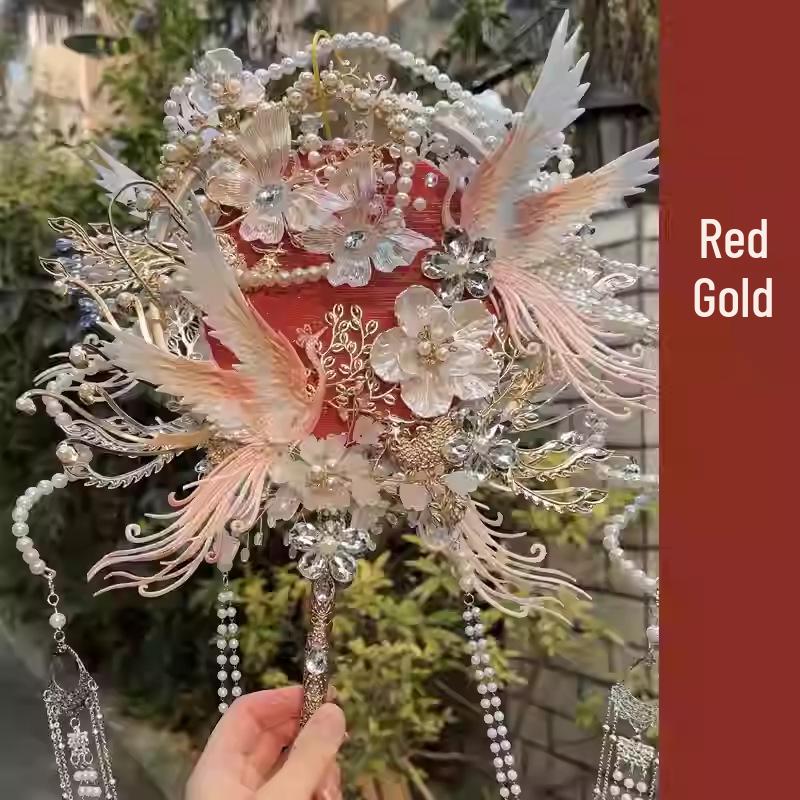 DIY Xiuhe Bridal Round Fan Kit: Flowing Light Ancient Style Wedding Accessory