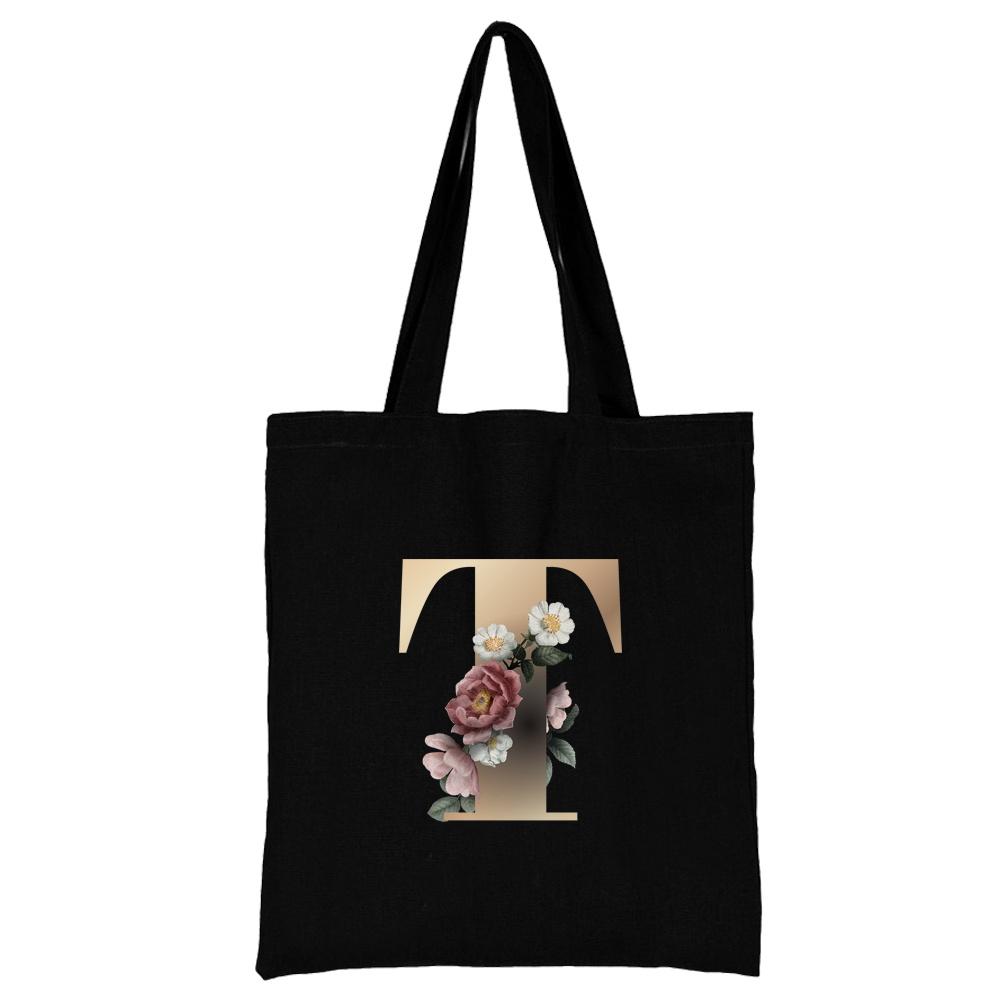 Ladies Shopping Bag All-match Letter Series Handbag Foldable Reusable Cloth Shopper Harajuku Style Bag Student Canvas Tote Bag