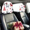 Auto Holiday Gift Ideas 2Pcs Christmas Car Headrest Covers, Elastic Printed Head Rest Cover, Funny Prints Pillow Protector for Cars, Suvs, Universal