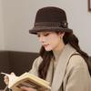 Wool Bucket Hat Women's Small Edge Autumn and Winter Thermal Hat Casual Basin Hat Knitted Ear Hat New Wool Hat