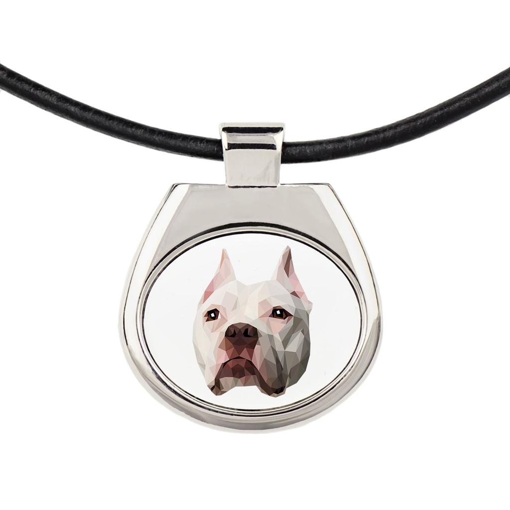 Pit Bull, American Pit Bull Terrier, Pitbull Terrier, APBT – Necklace with a geometric design and the inscription "Art-Dog" | Art-Dog