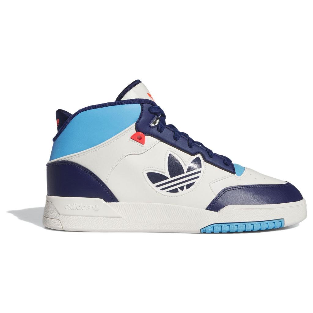 Adidas Originals Drop Step 2.0 Comfortable Versatile Classic Shock Absorbing Durable High-Top Skate Shoes Unisex Sneakers White Blue ID2830