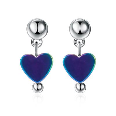 Girls Cute Heart-shaped Ear Jewelry Super Fairy Sweet Korean Version Silver-plated Accessories Earrings