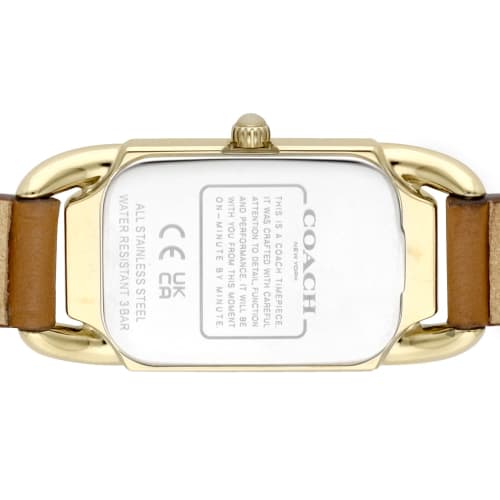 Coach CADIE Women's 28mm Watch with White Pearl Dial, Stainless Steel, and Quartz Movement, Brown, 14504028