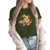 Women's Fashion Casual Printed Round Neck Short Sleeved Pullover T-Shirt Top