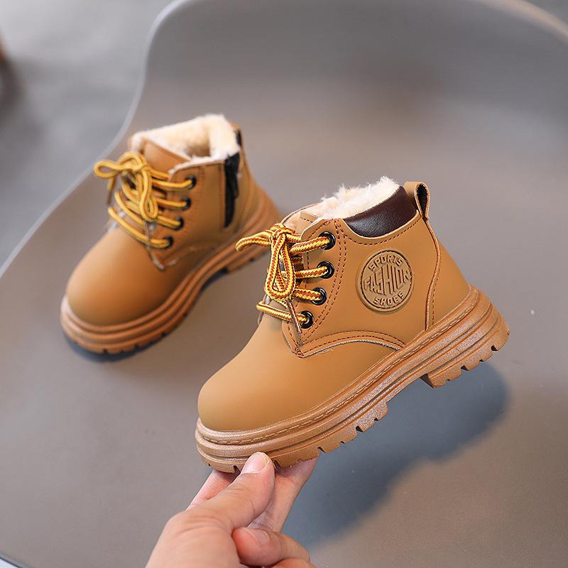 Children's Martin Boots - 2023 Autumn/Winter Collection: Girls' Versatile Yellow Boots & Boys' Retro British Style