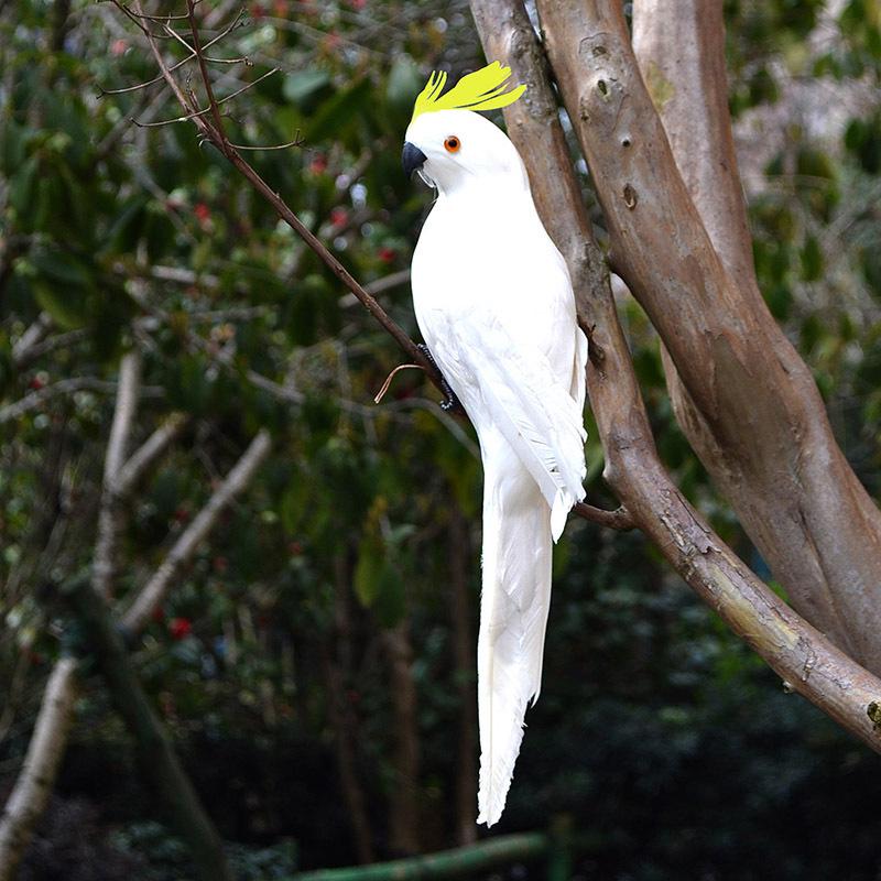 Neidische Porzellan-Papageienfigur mit Federn: Kleines Vogelmodell zur Dekoration für Haus und Garten