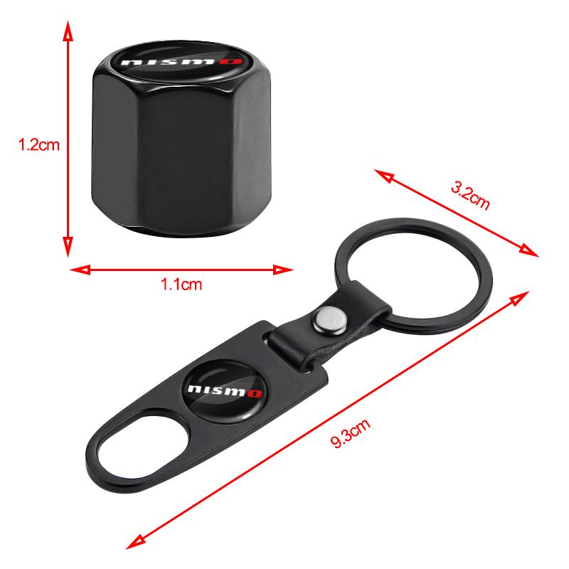 1 Satz Metall Nismo LOGO Auto Schlüsselanhänger Ringe Zubehör Reifenventilkappe Für Nissan Qashqai J11 J10 Juke X Trail T32 Tiida Teana Skyl