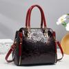 Women's Luxury Handbag Tote Bag with Flower Engrave Pattern Surface Women Bag Outgoing Shopping Shoulder Bag Bright Handbag