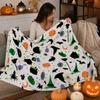 Halloween Flannel Throw Blanket with and Pumpkin Pattern for Bed, Couch and Fall Decor