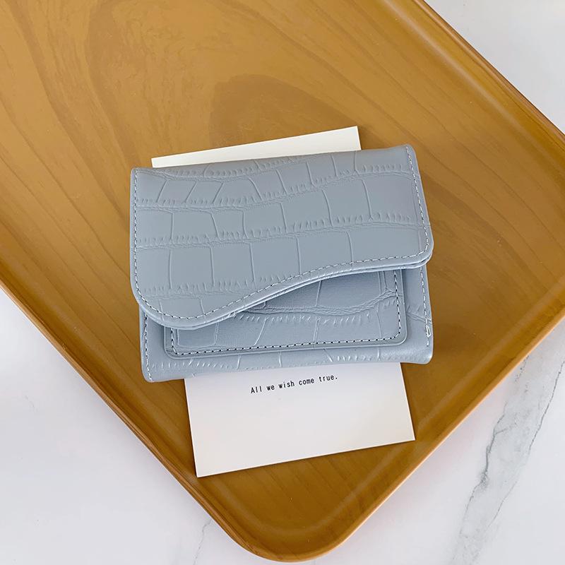 

Корейский женский многофункциональный короткий кошелек: Модный многоцветный кошелек для монет с несколькими отделениями для карт и застежкой-молнией синий