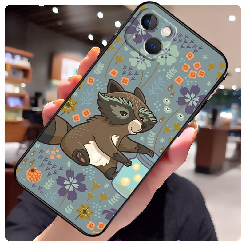 Funny Little Raccoon Case For iPhone 14 Pro Max 16 15 11 12 13 17 Pro Max Mini 15 16 Plus 16e 17 Air Phone Cover