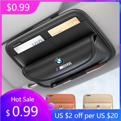 2025 Hot Car Sun Visor Eyeglasses Box Sunglasses Storage Card Holder For X3 X5 M5 M3 E46 E90 E60 F10 E39 F30 G30 E87 E70 E91