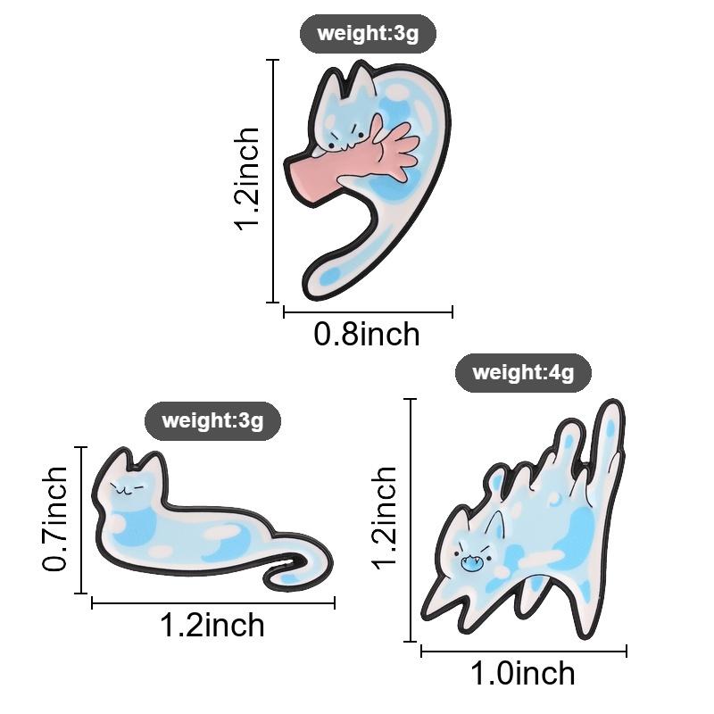 Xiaomi Cartoon Liquid Blue Spotted Cat Enamel Pins Cute Angry Fluid Cat Bite Hand Brooch Backpack Lapel Badge Jewelry Gift for Friends