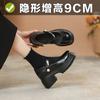 Soft-soled Mary Jane shoes for women's spring and summer new inner height increase apricot pearl round head platform single shoes for women