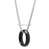 HX6F Titaniums Steel Retro Finger Ring Necklace Handmade Neckchain for Women and Men