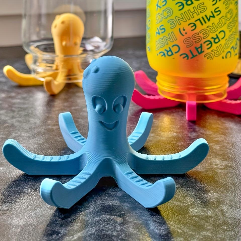 3D Printed Octopus Simulation Squid Water Bottle Shelf Drying Rack Home Decor 2026 New Year Gifts Crafts Figurines Miniatures