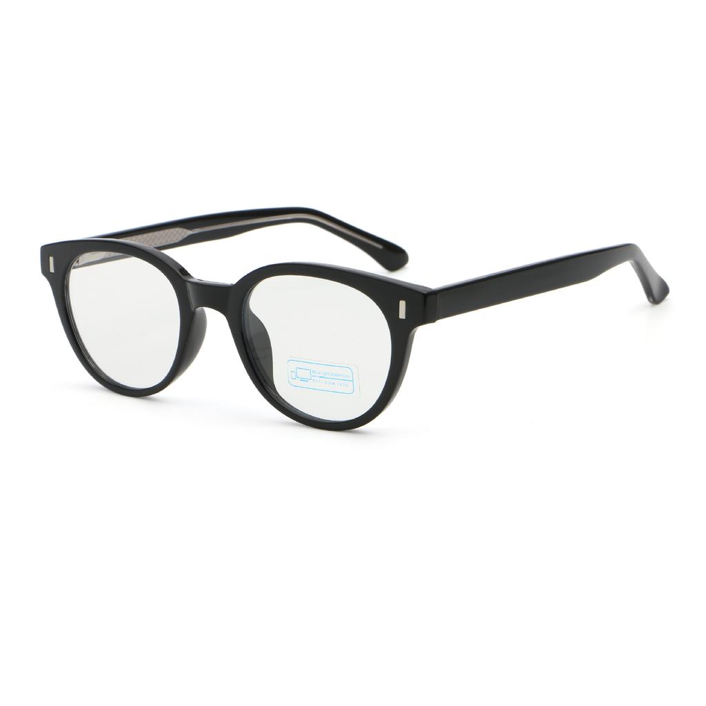 New retro niche round frame flat glasses plain face female versatile pin anti-blue light technical male glasses frame