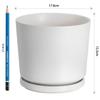 Ekirlin Ceramic Size 7 with Saucer and Potted Interior Room Houseplant Planter, (18cm), Hole, White, Stylish, Plant, Decor, Decor,