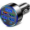 350W Car Charger Pd Qc3.0 Fast Charge 4Usb+2Pd Ports Car Cigarette Lighter Plug Car Charger Flash Charge With Digital Display