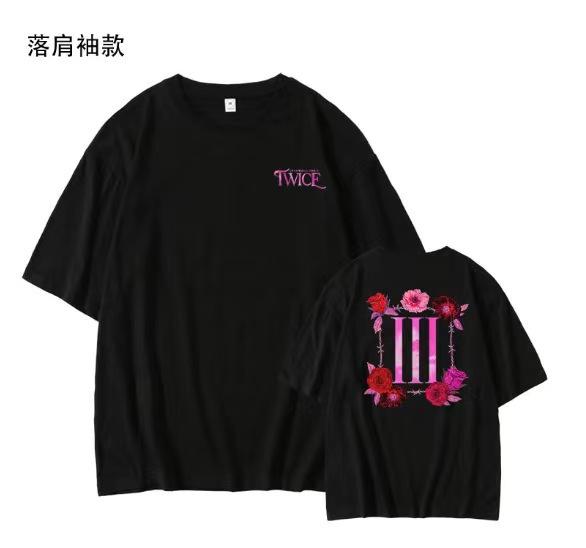 Fashion Twice Peripheral Harajuku Printed Fashion Men S And Women S T-Shirts Top Short Sleeves S