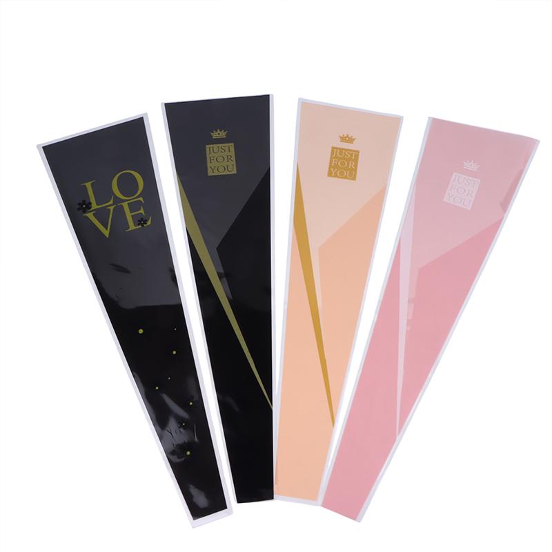 48/50Pcs Transparent Single Rose Flower Packaging Bag Gift Wrapping Paper Wedding Floral Package Valentine'S Day Party Decor